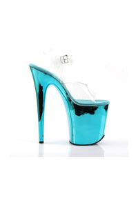 Pleaser  FLAMINGO-808 Sandal in Clear-Royal Blue