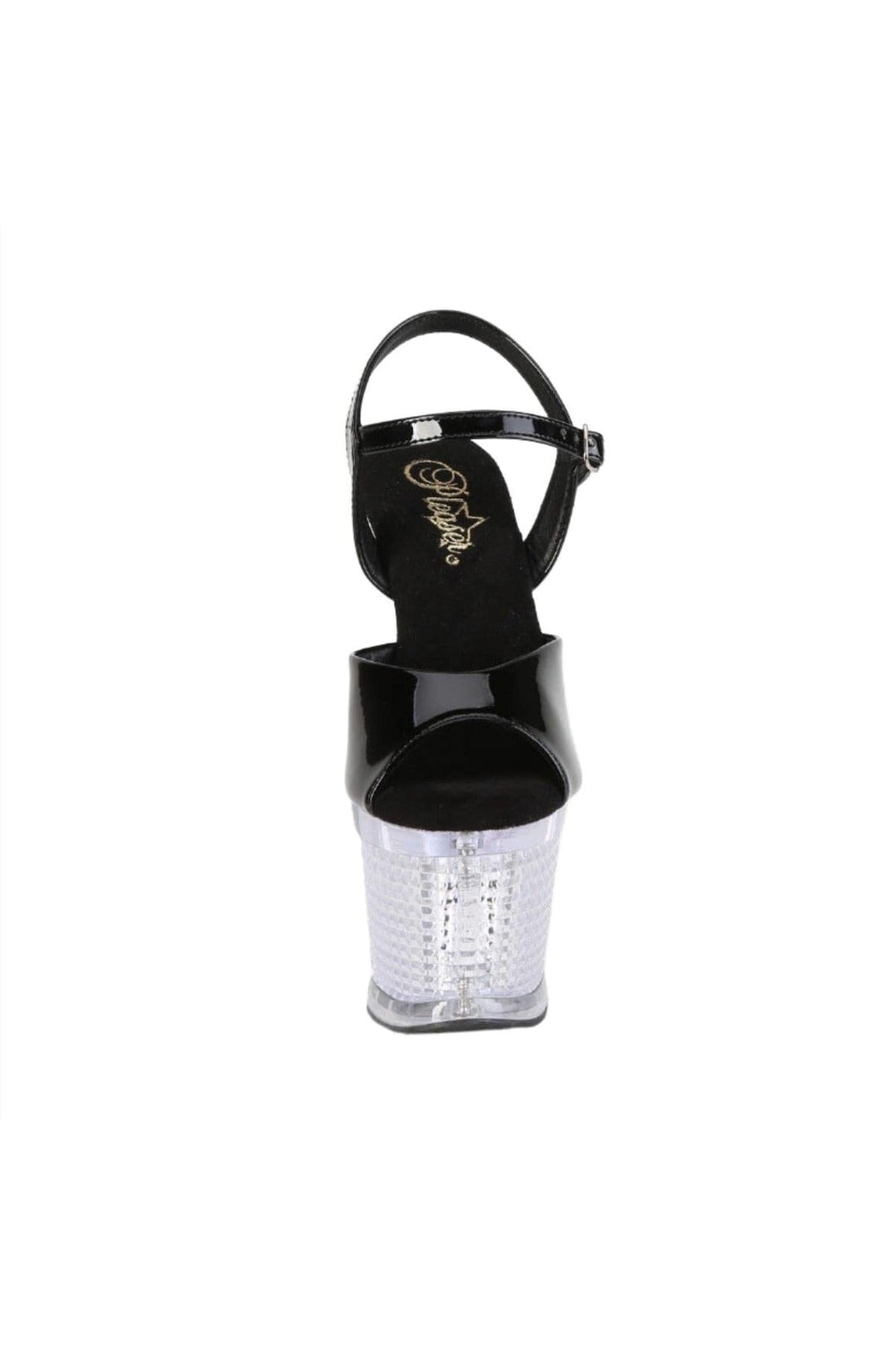 Pleaser  FLASHDANCE-709SPEC Sandal in Black Patent