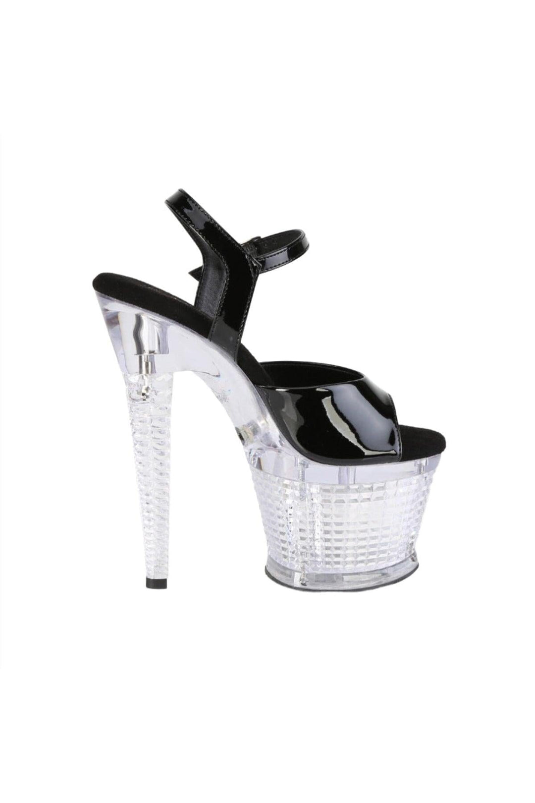 Pleaser  FLASHDANCE-709SPEC Sandal in Black Patent