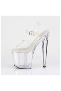 Pleaser  RAZZLE-808 Sandal in Clear Vinyl