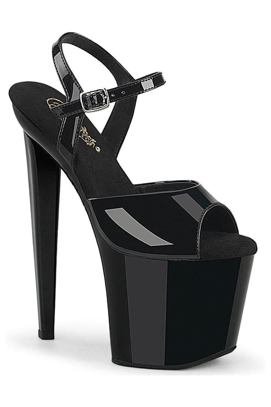 Pleaser  RAZZLE-809 Sandal in Black Patent from SexyShoes.com