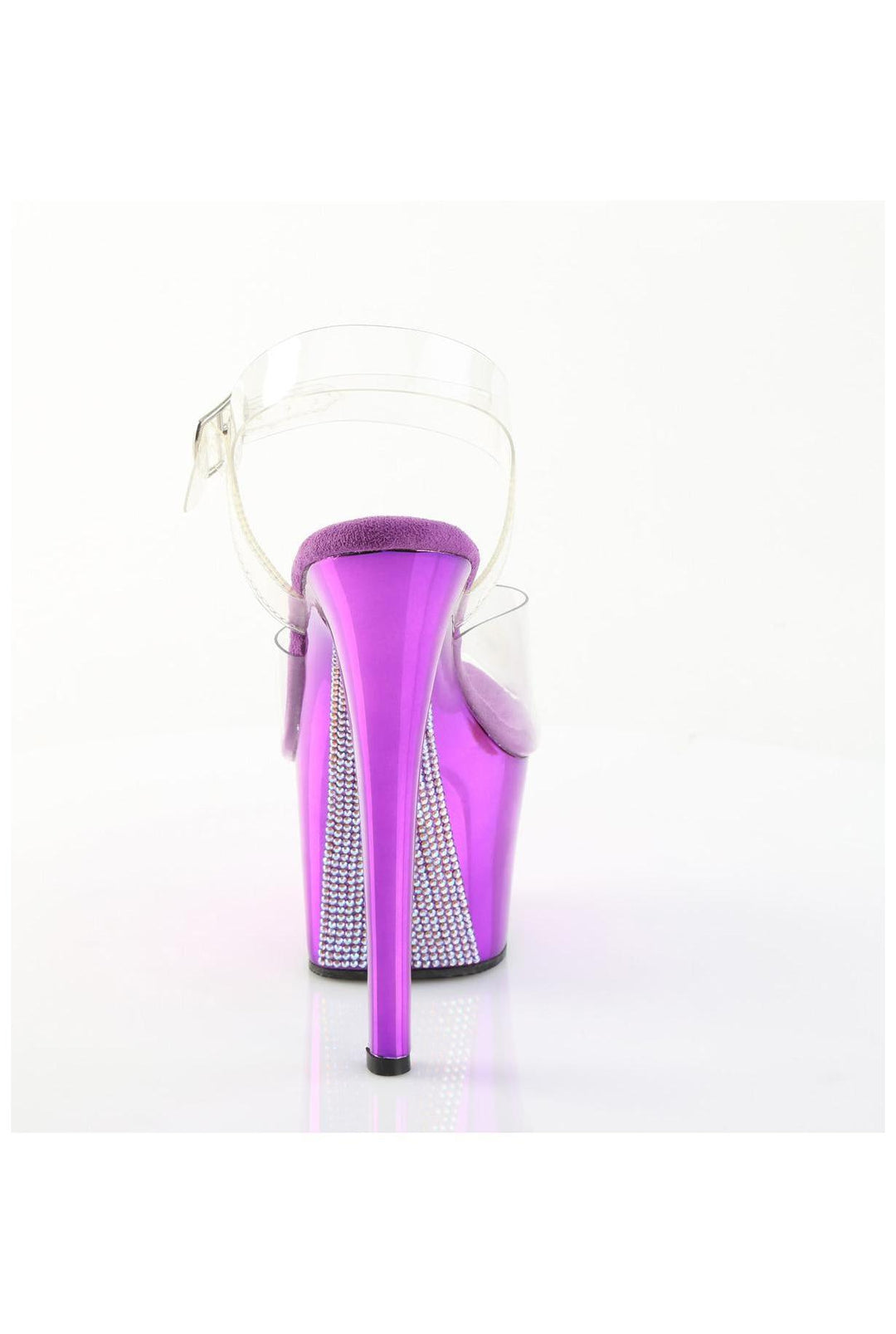 Pleaser  SKY-308CHRS Sandal in Clear Vinyl