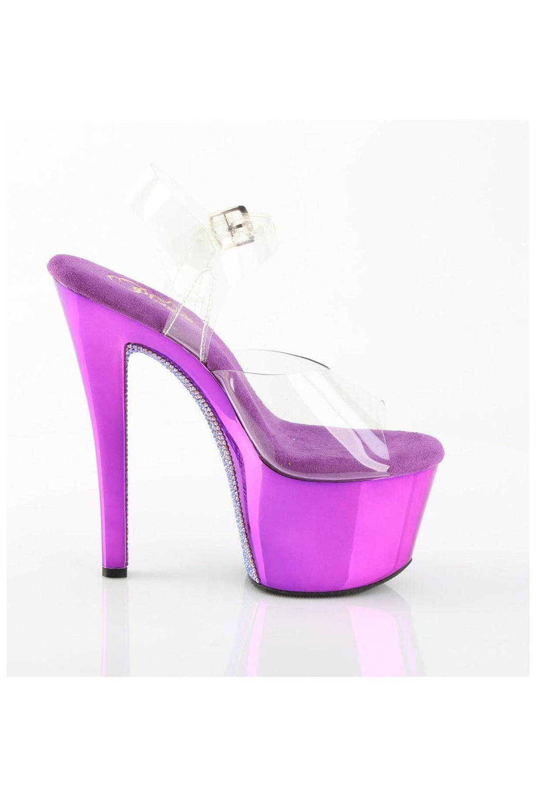 Pleaser  SKY-308CHRS Sandal in Clear Vinyl