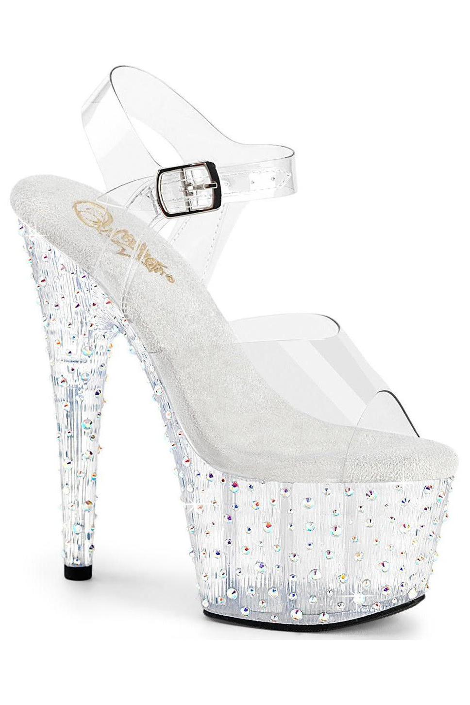 Pleaser Clear Sandals Platform Stripper Shoes | Buy at Sexyshoes.com