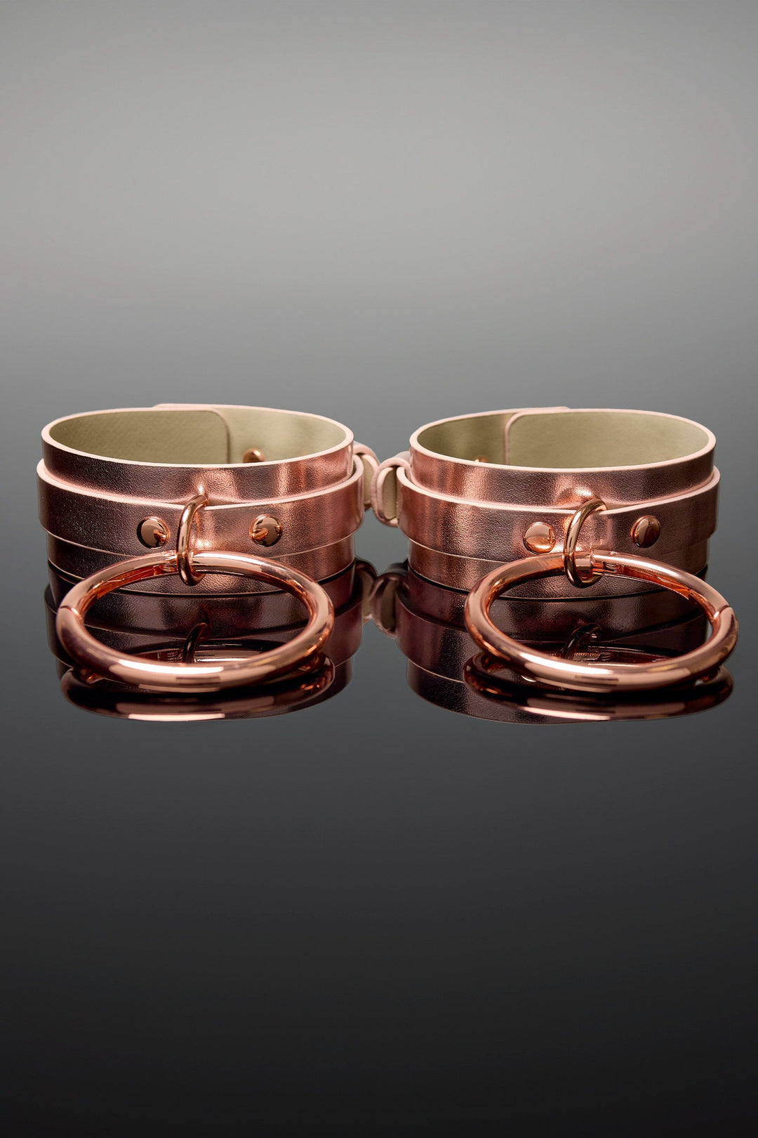 Pleather and Metal Ankle Cuffs-Cuffs + Chokers-SEXYSHOES.COM