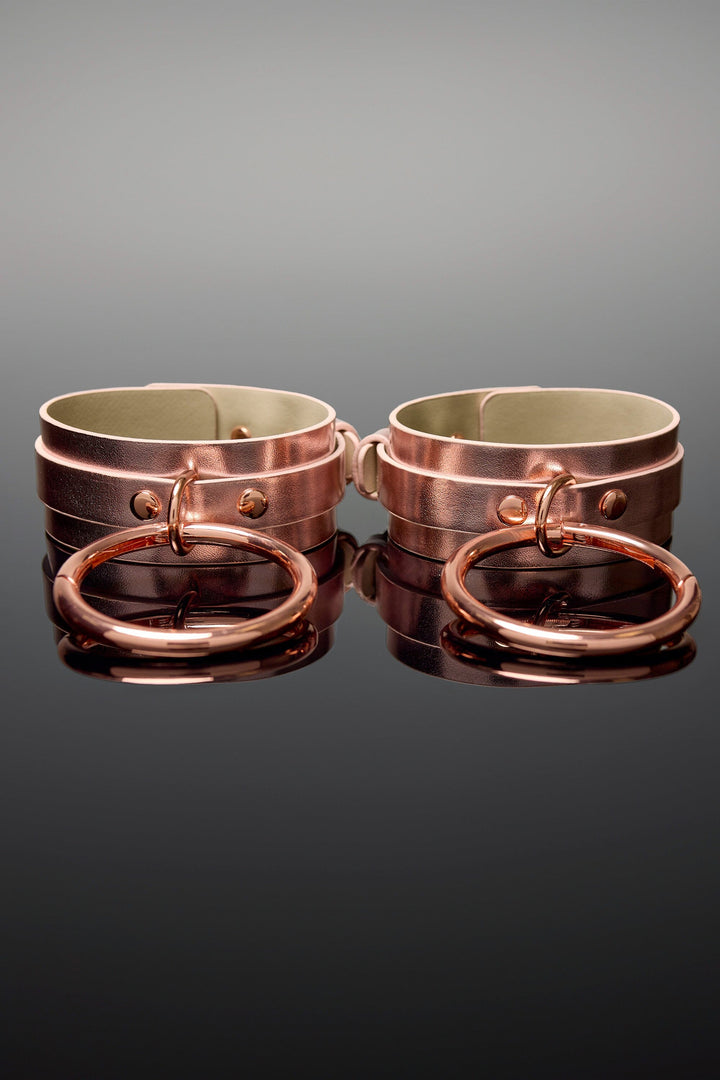 Pleather and Metal Ankle Cuffs-Cuffs + Chokers-SEXYSHOES.COM