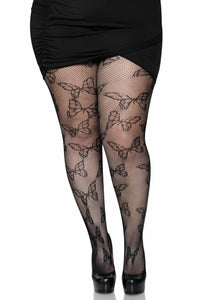 Leg Avenue Plus Size Butterfly Fishent Tights in Black  from SexyShoes.com