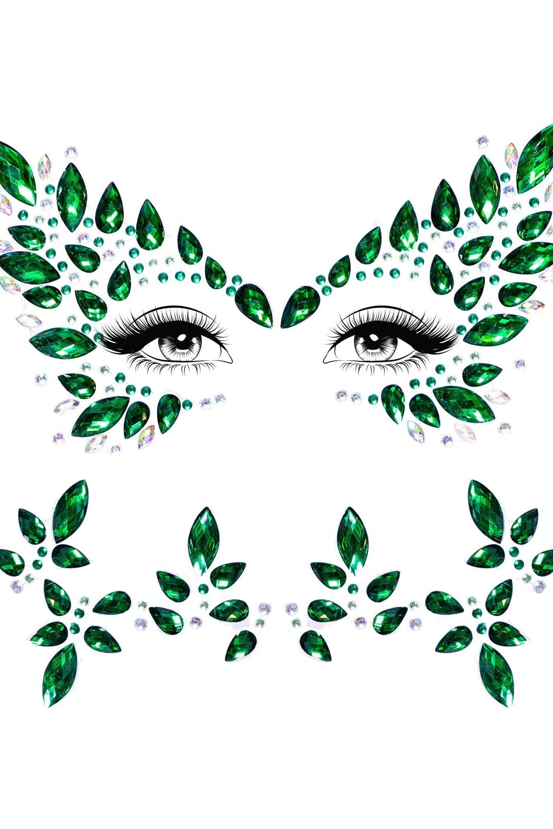 Leg Avenue Poison Adhesive Face Jewels Sticker in Green  from SexyShoes.com