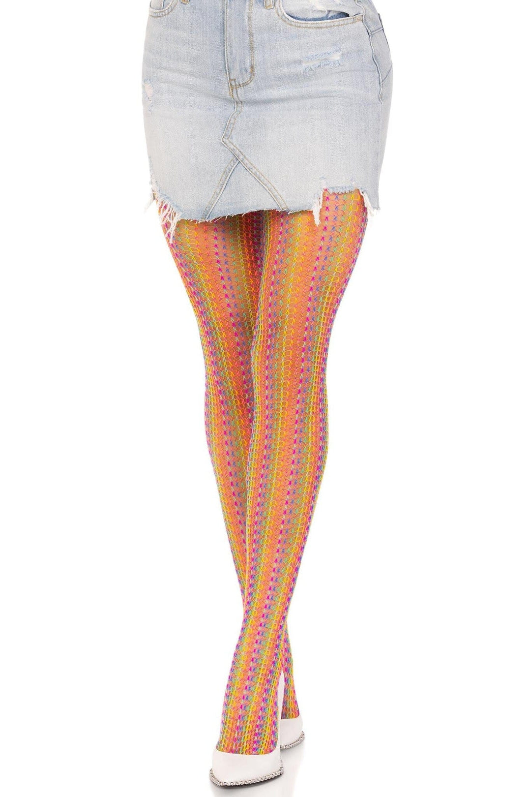 Rainbow Crochet Net Tights-Pantyhose-SEXYSHOES.COM