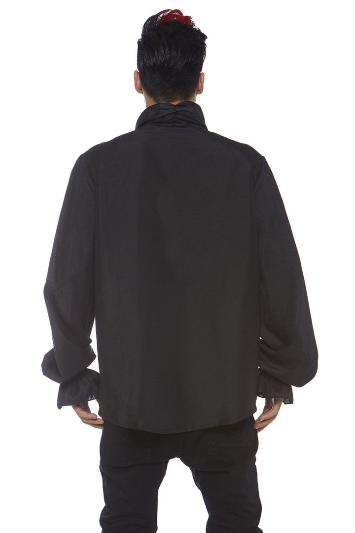 Leg Avenue Ruffle Front Shirt in Black