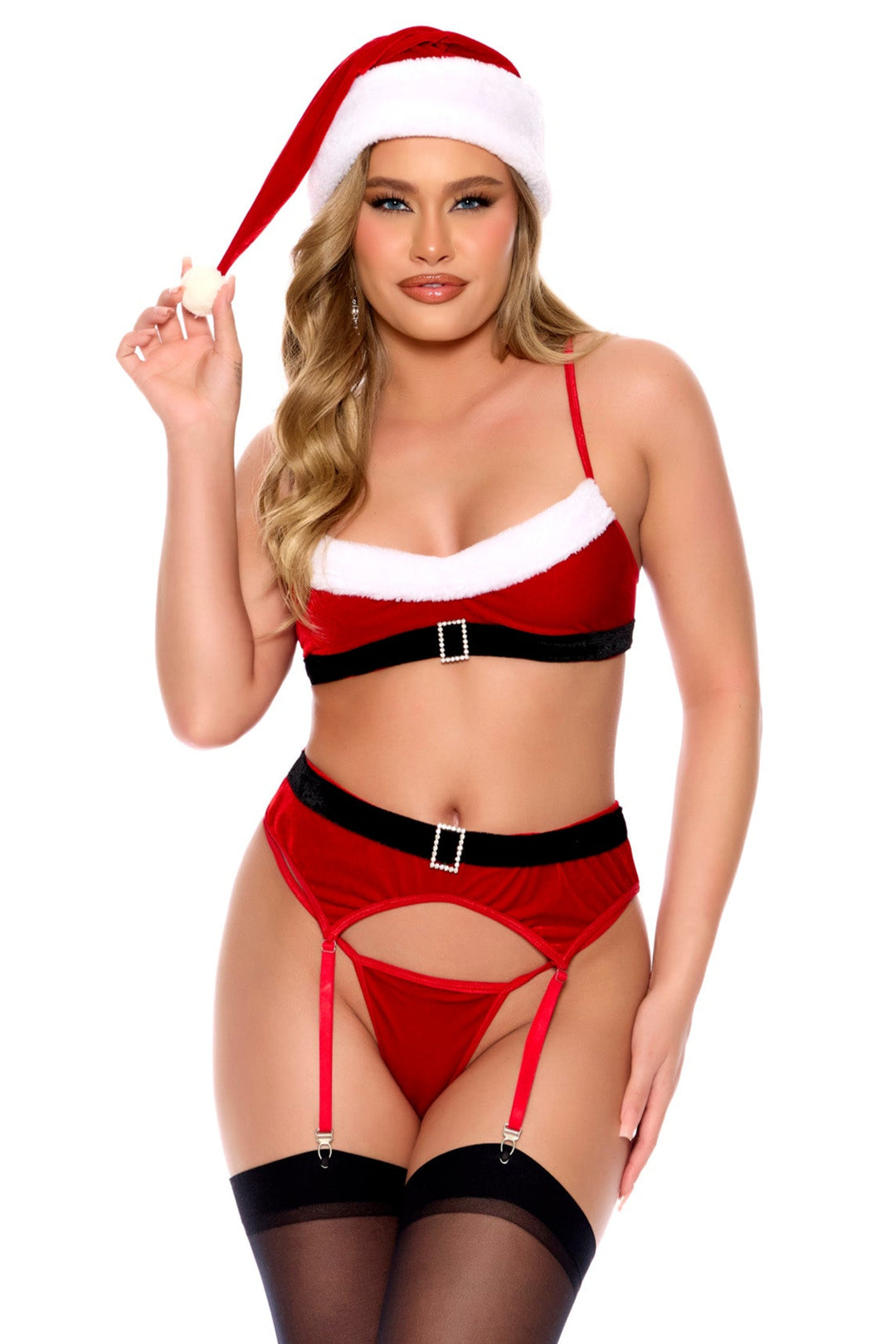 SANTA'S HELPER COSTUME SET-Lingerie Sets-SEXYSHOES.COM