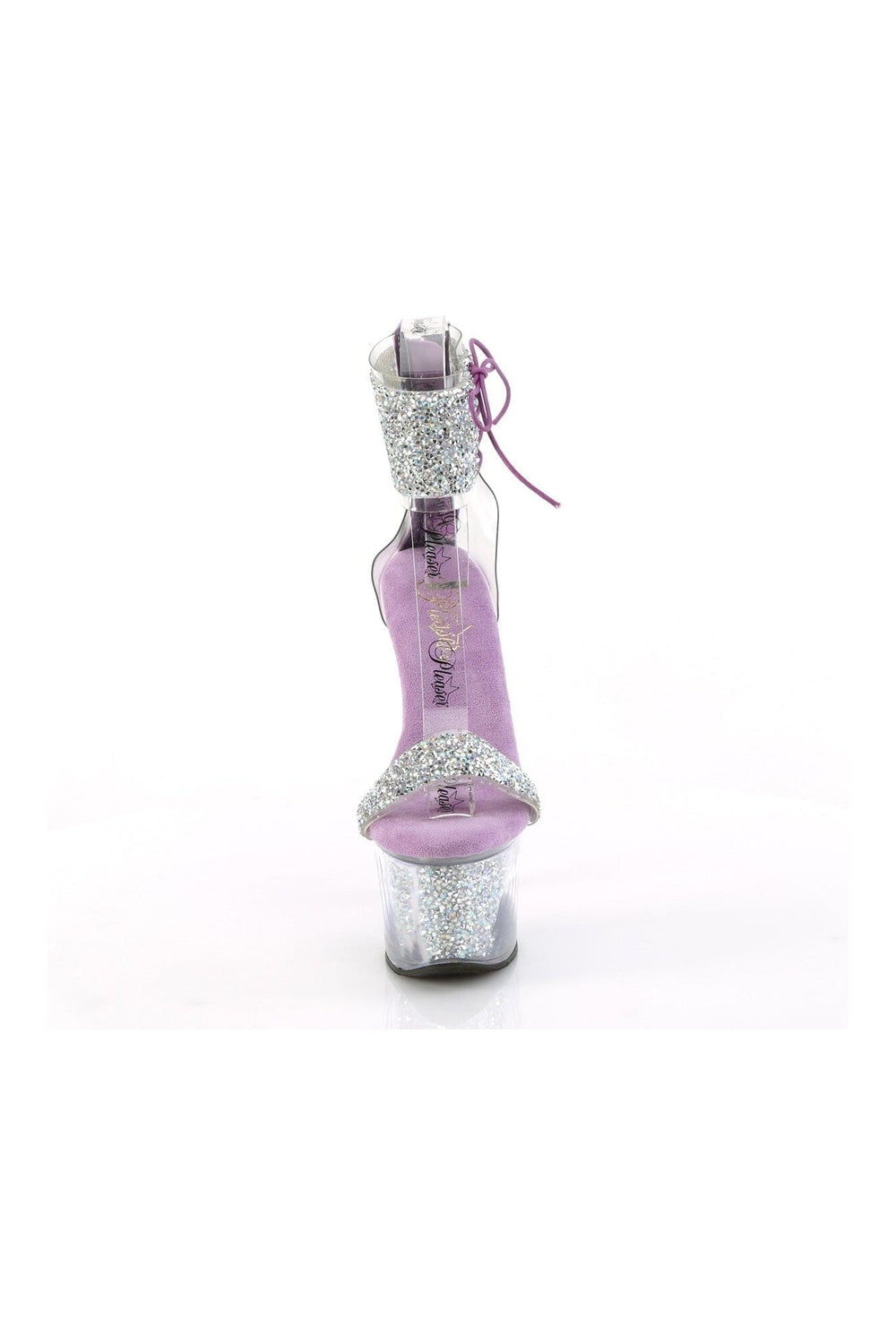 Pleaser SKY-327RSI Silver Sequins Sandal in Silver Sequins