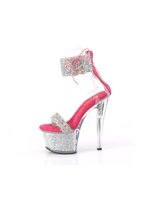 Pleaser SKY-327RSI Silver Sequins Sandal in Silver Sequins