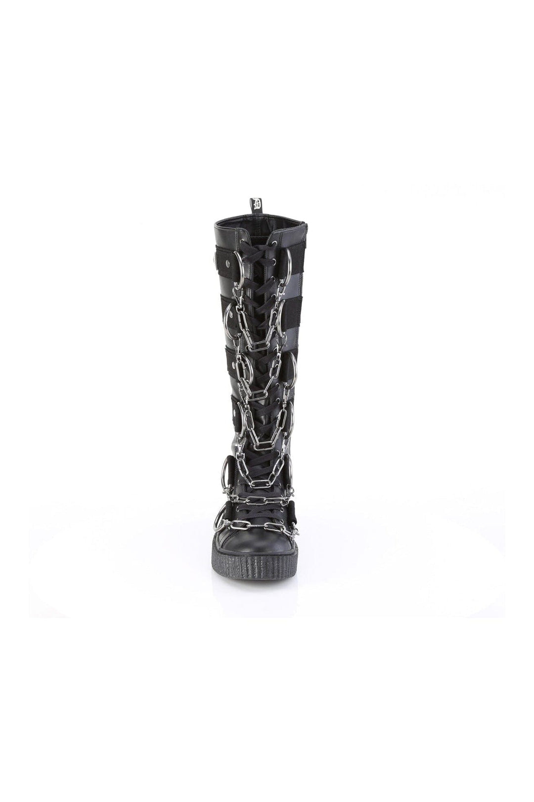 SNEEKER-405 Black Vegan Leather Knee Boot-Knee Boots-SEXYSHOES.COM