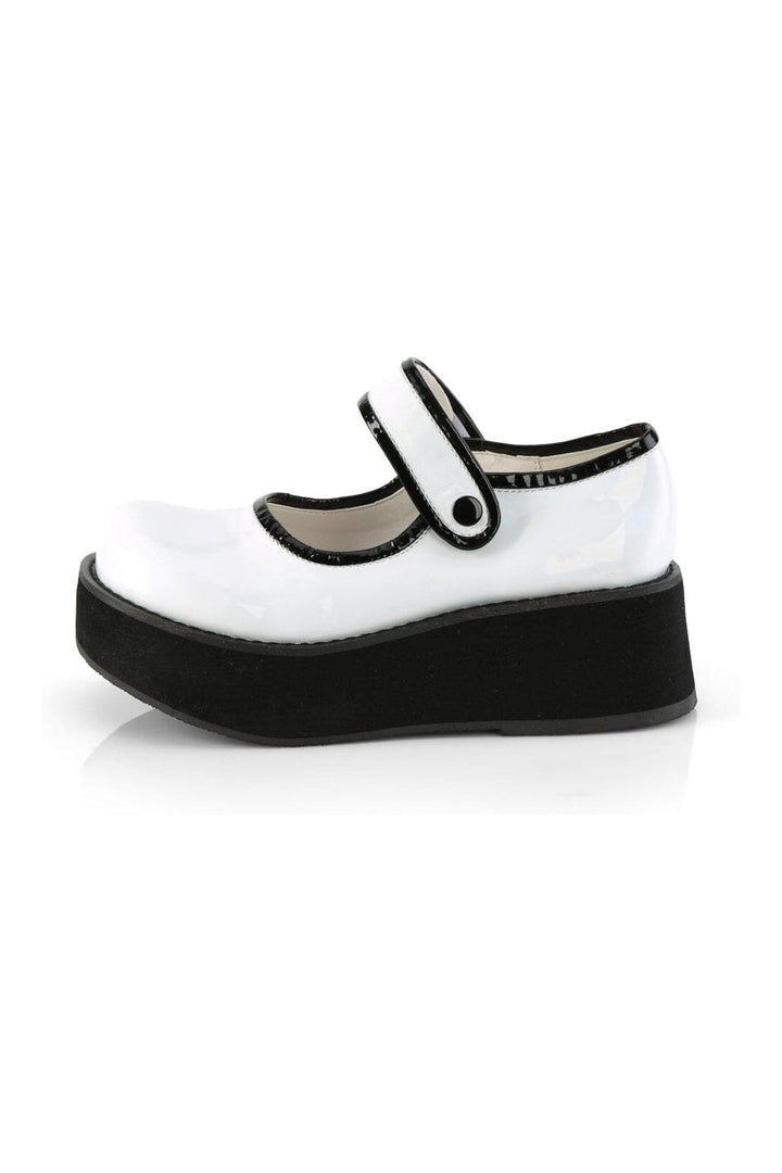 SPRITE-01 White Hologram Mary Jane-Mary Janes-SEXYSHOES.COM
