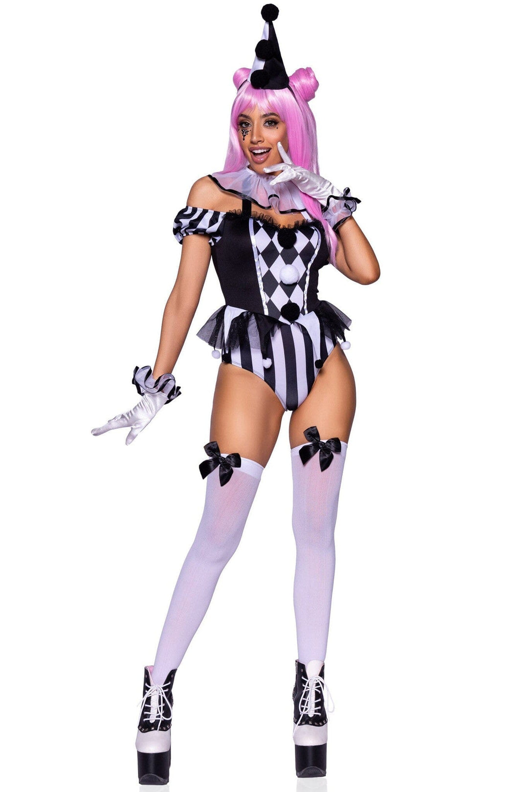 SS-4 Piece Captivating Circus Clown-Costumes-SEXYSHOES.COM