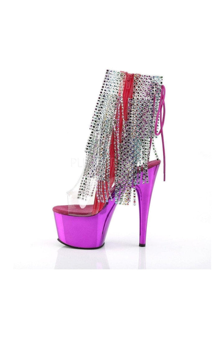 ADORE-1017RSF Platform Boot | Clear Vinyl-Pleaser-Ankle Boots-SEXYSHOES.COM