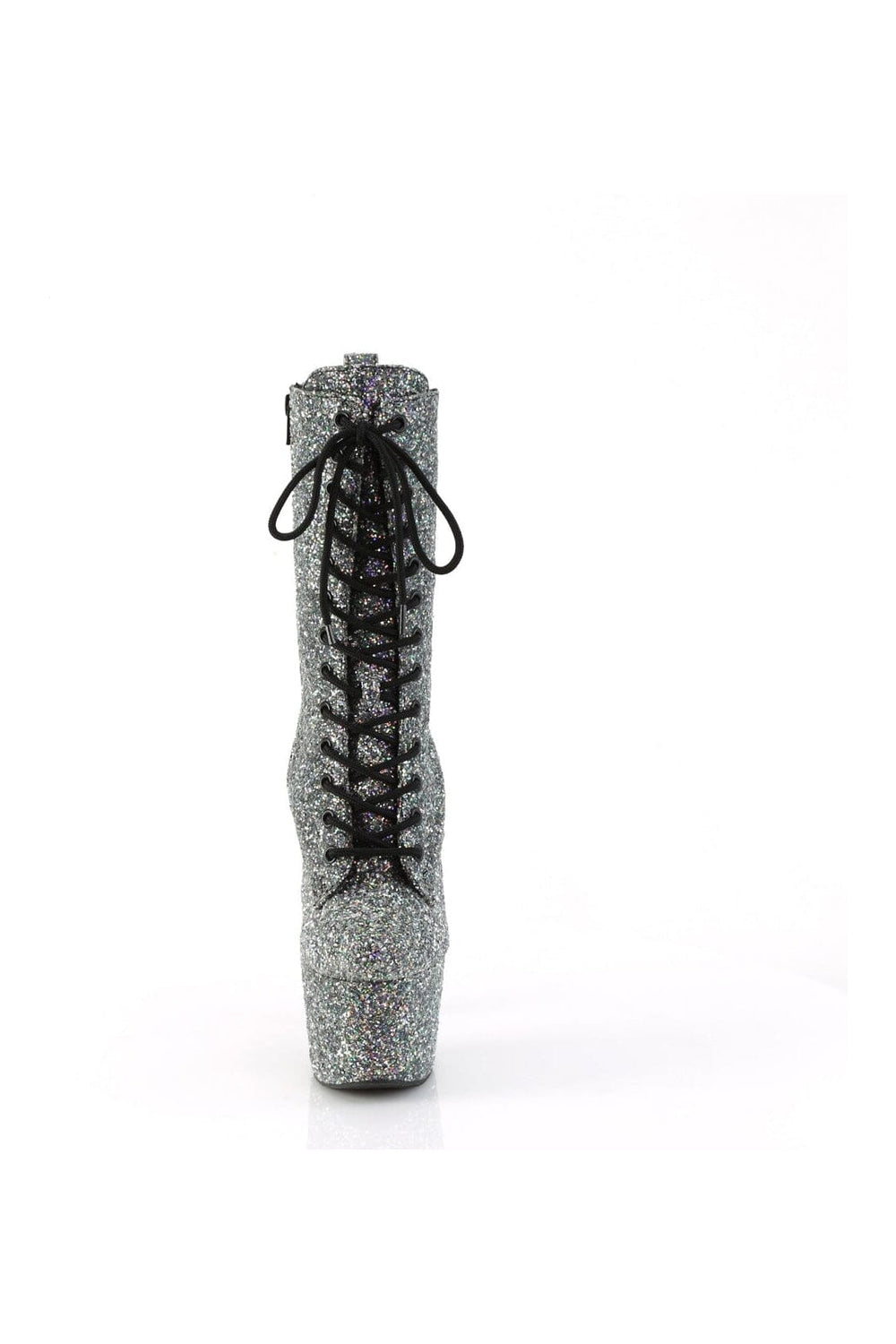 Pleaser ADORE-1040GR Black Glitter Ankle Boot in Black Glitter