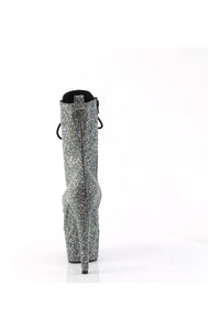 Pleaser ADORE-1040GR Black Glitter Ankle Boot in Black Glitter