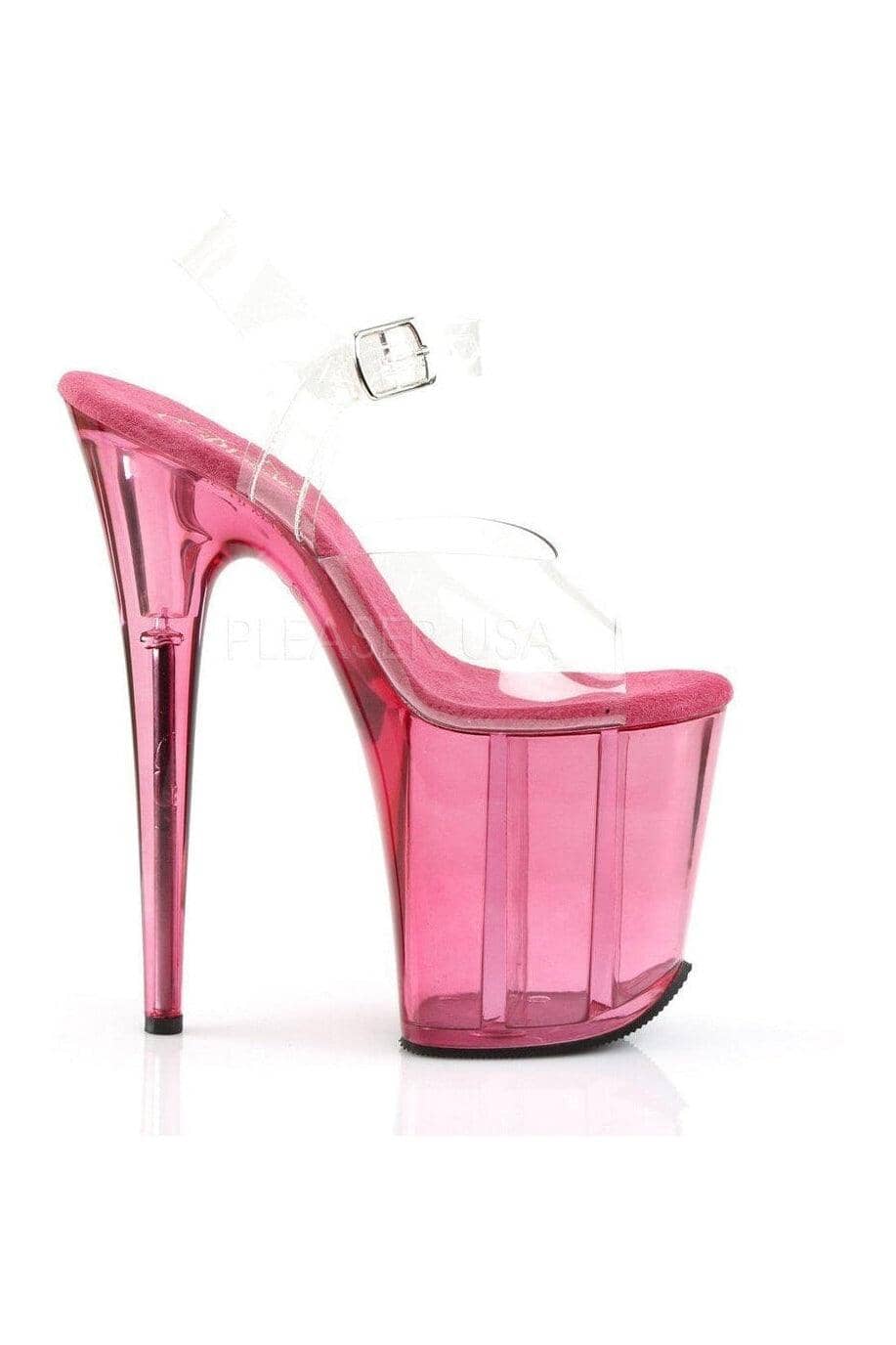 FLAMINGO-808T Platform Sandal | Clear Vinyl-Pleaser-Sandals-SEXYSHOES.COM