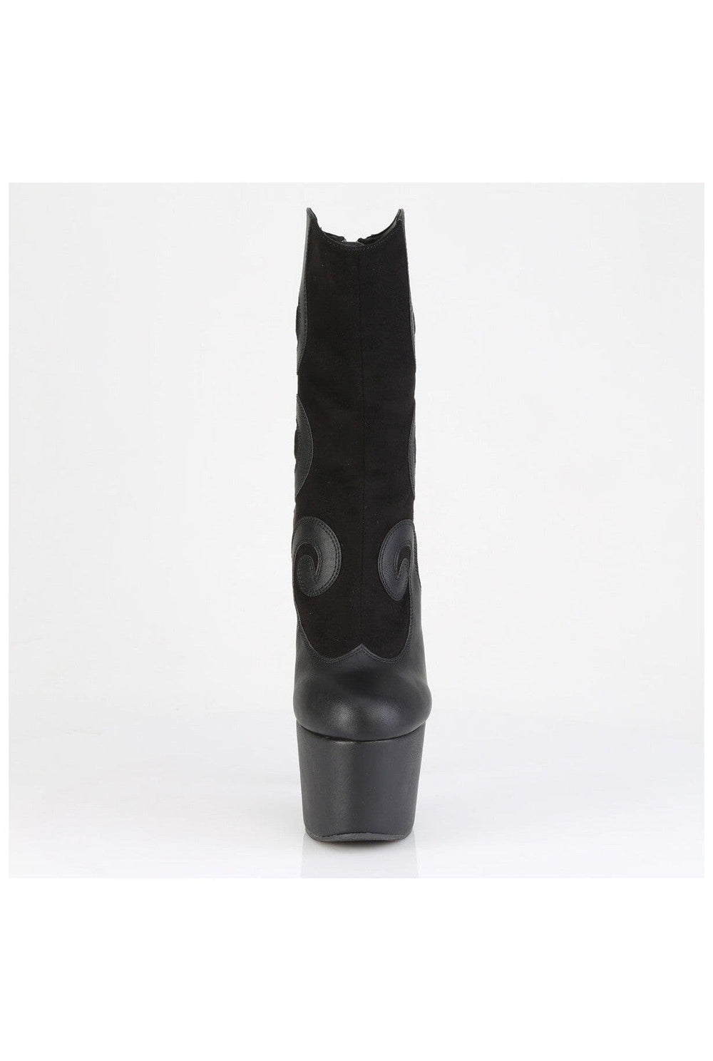 Pleaser  ADORE-1034 Ankle Boot in Black Faux Leather