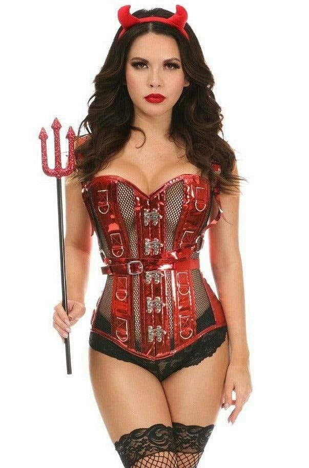 SS-Top Drawer 4 PC Sexy Devil Corset Costume-Costumes-SEXYSHOES.COM