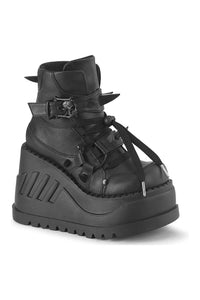 Demonia STOMP-60 Black Vegan Leather Ankle Boot in Black Vegan Leather from SexyShoes.com