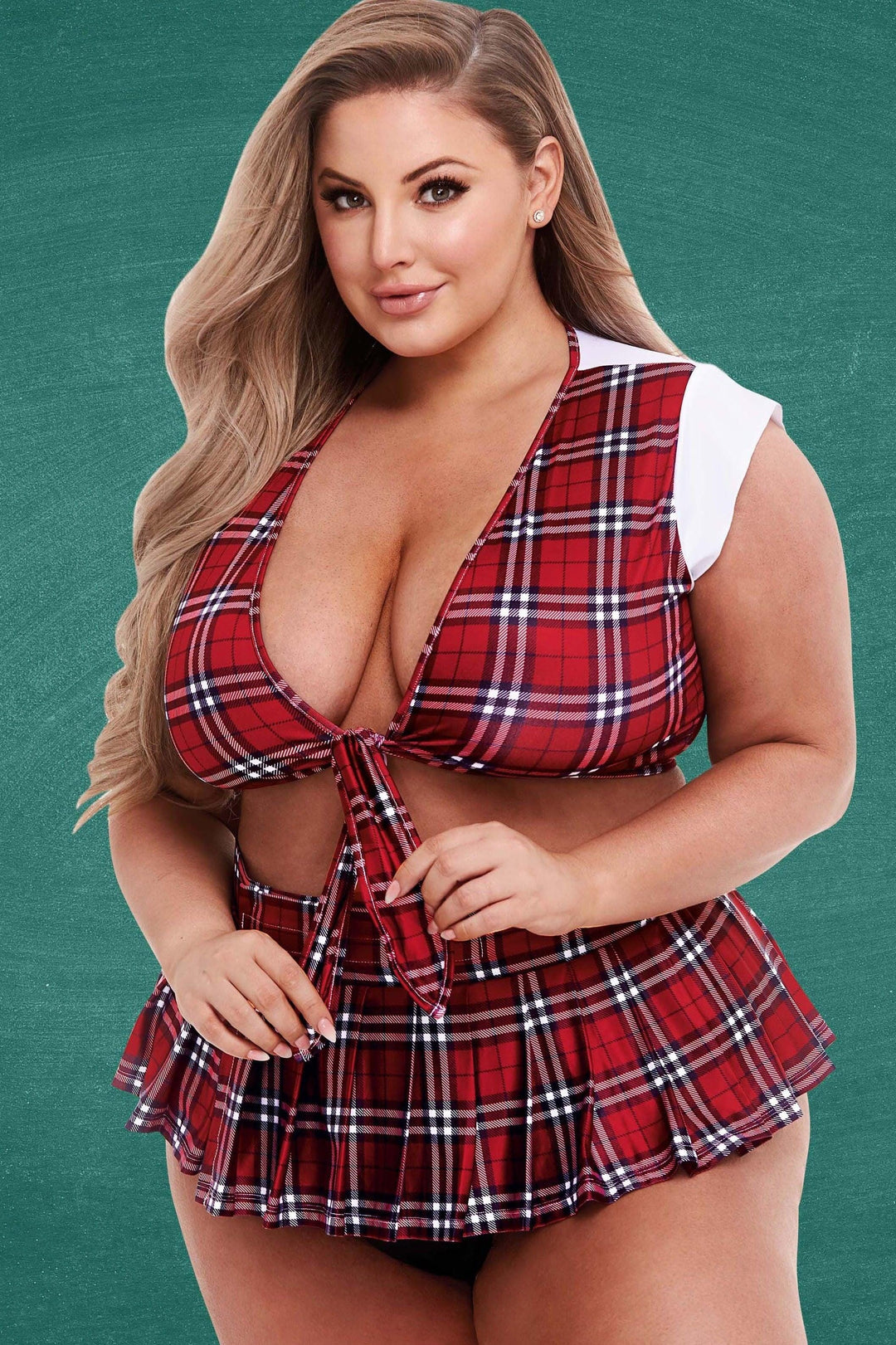 Schoolgirl Crop Top & Skirt Set