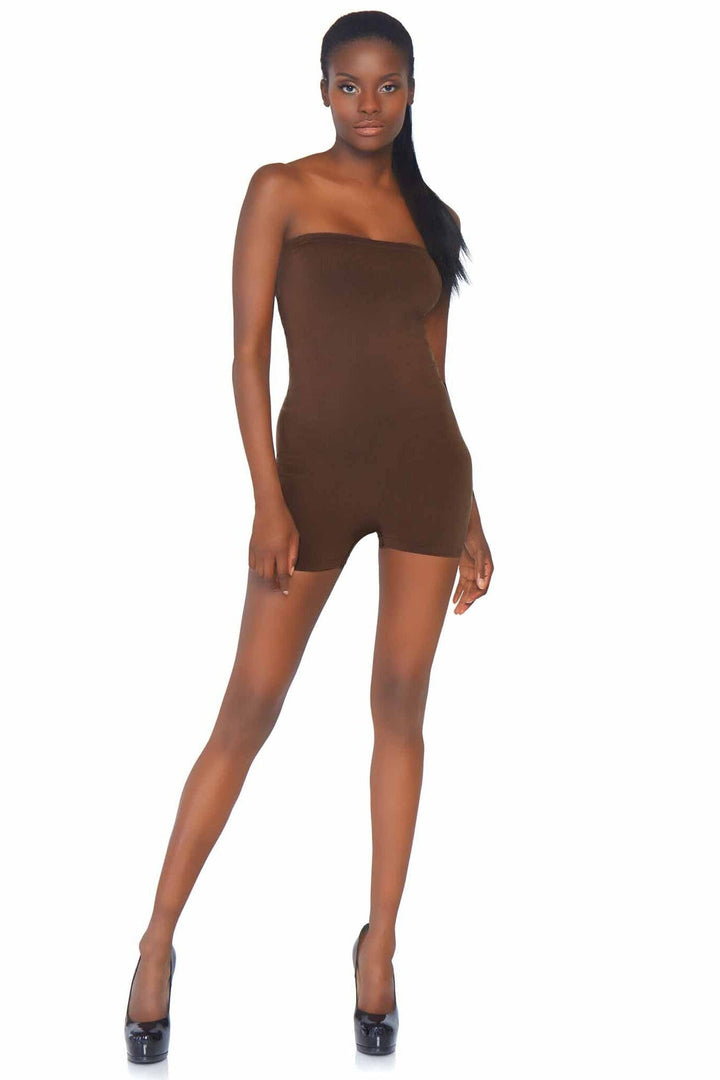 Seamless Opaque Microfiber Strapless Romper-Shapewear-SEXYSHOES.COM