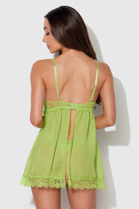 House of Desire Shavon Babydoll Set in Green