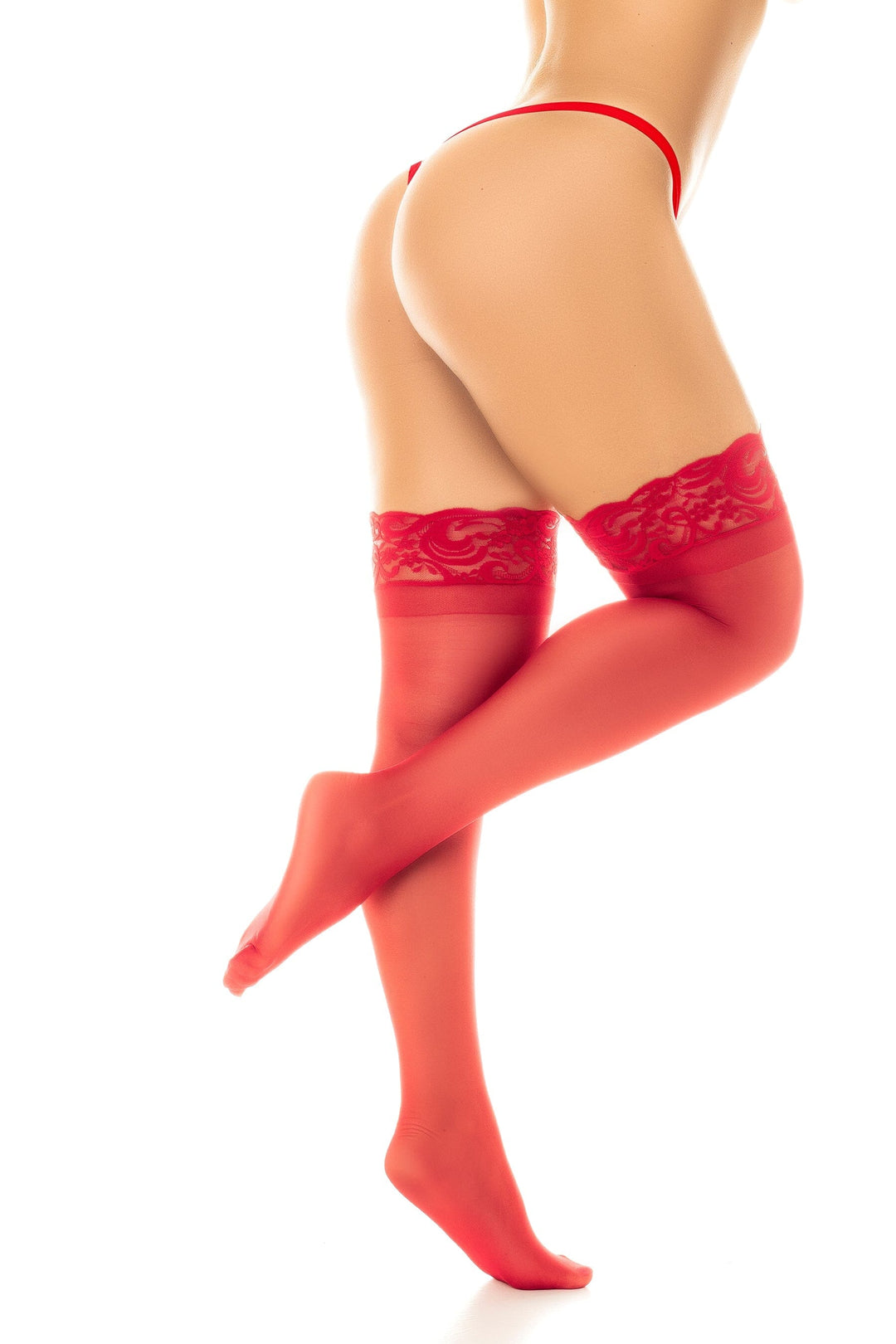 Sheer Thigh Highs with Stay Up-Thigh High Hosiery-SEXYSHOES.COM