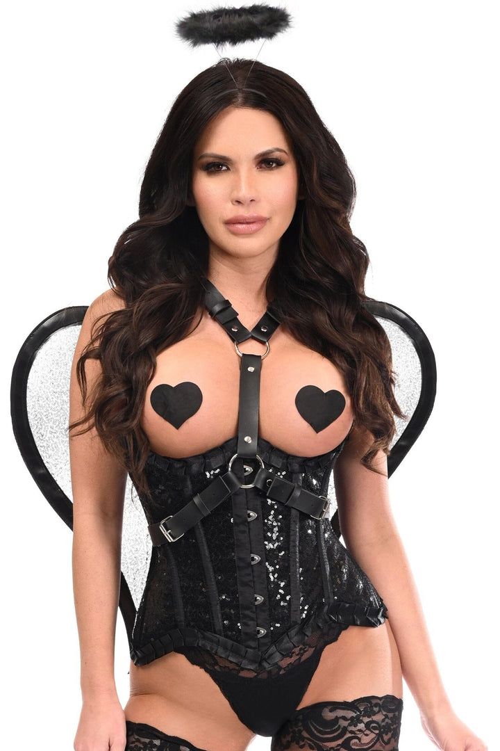 Silver Sequin Angel Wings Body Harness-Wings + Harness-SEXYSHOES.COM