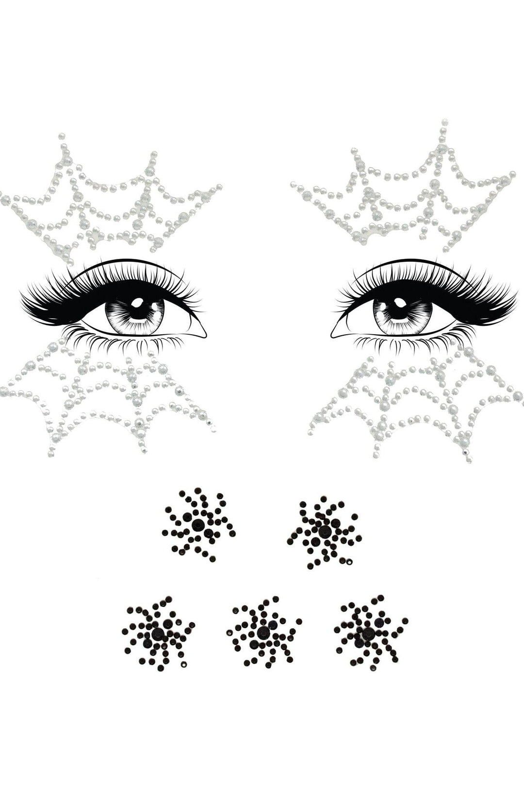 Spider Web Face Jewels Sticker-Body Jewelry-SEXYSHOES.COM