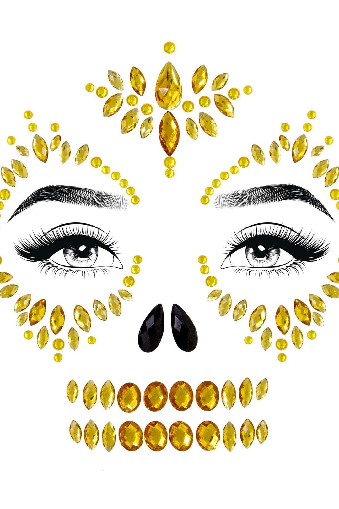 Sugar Skull Adhesive Face Jewels Sticker