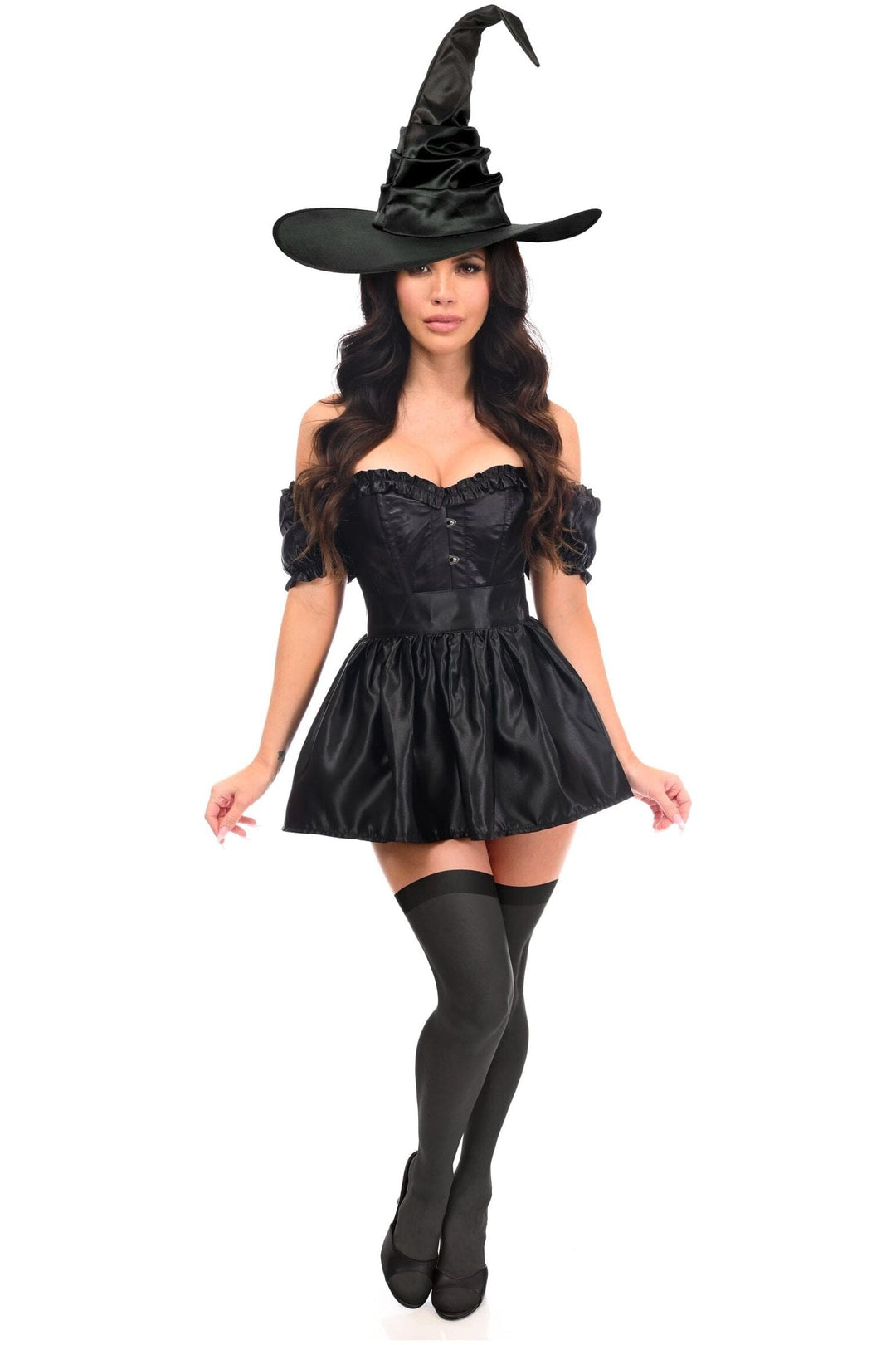 Top Drawer 3 PC Black Witch Corset Costume-Witch Costumes-SEXYSHOES.COM
