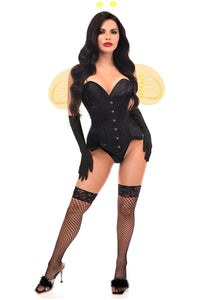 Daisy Corsets Top Drawer 4 PC Sassy Bee Corset Costume in Black  from SexyShoes.com