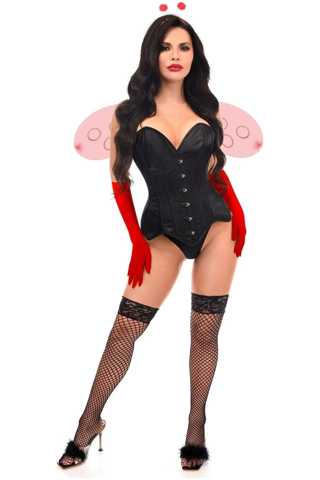 Top Drawer 4 PC Sassy Ladybug Corset Costume-Animal Costumes-SEXYSHOES.COM