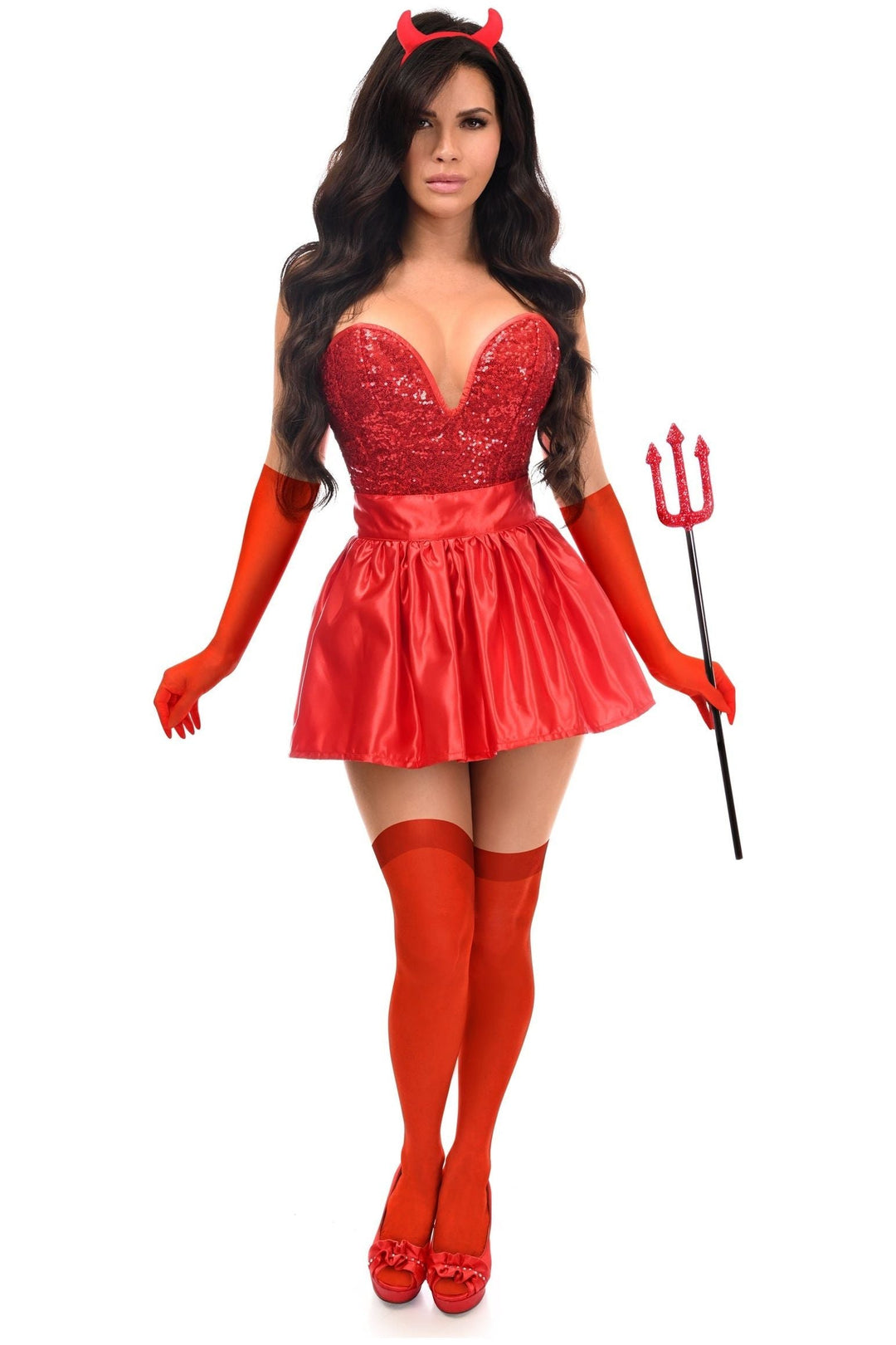 Top Drawer 5 PC Premium Devil Corset Costume-Devil Costumes-SEXYSHOES.COM