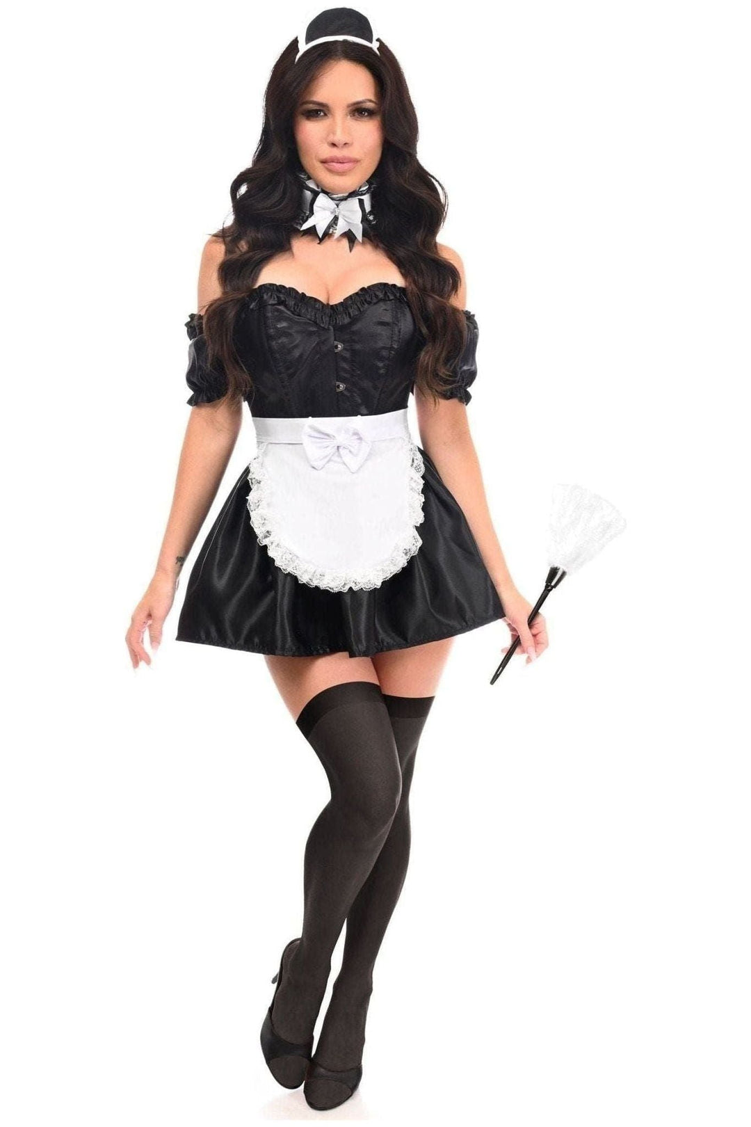 Top Drawer 6 PC Frisky French Maid Corset Costume-Maid Costumes-SEXYSHOES.COM