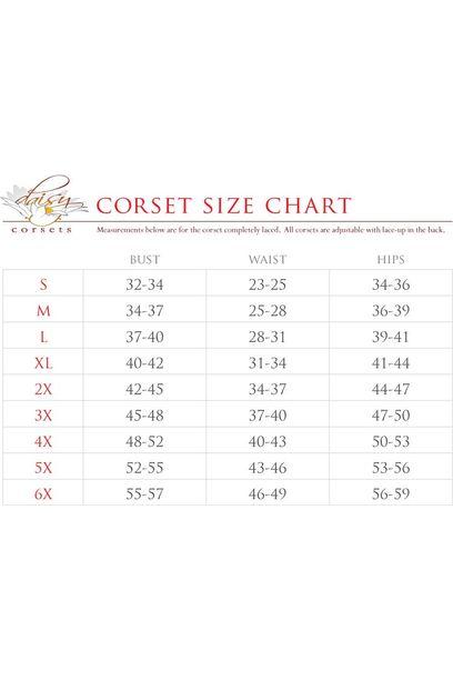 Daisy Corsets Top Drawer Black Mesh Net w/Patent Steel Boned Overbust Corset in Black