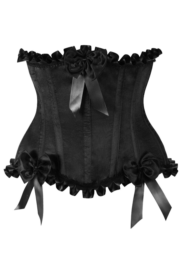 Top Drawer Black Steel Boned Burlesque Underbust Corset Waist Cincher-Waist Cinchers-SEXYSHOES.COM
