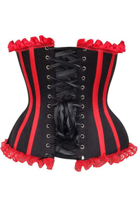 Daisy Corsets Top Drawer Black/Red Steel Boned Burlesque Corset in Red