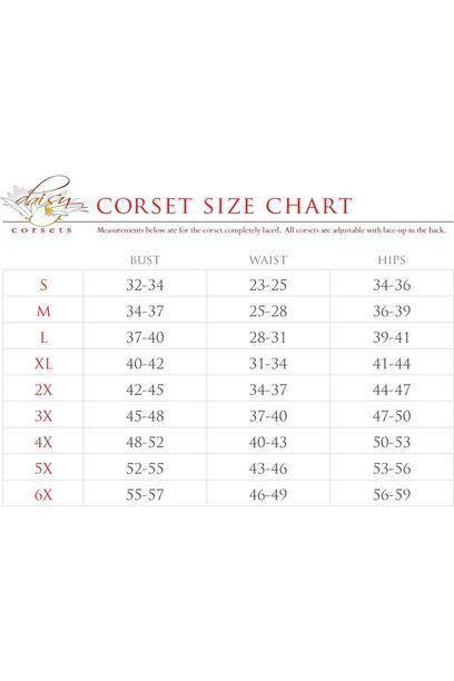 Top Drawer Blue/Black Swirl Brocade & Lace Steel Boned Corset w/Cap Sleeves-Overbust Corsets-SEXYSHOES.COM