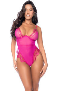 Mapale Underwire Lace Bodysuit in a Flattering Hue in Pink  from SexyShoes.com