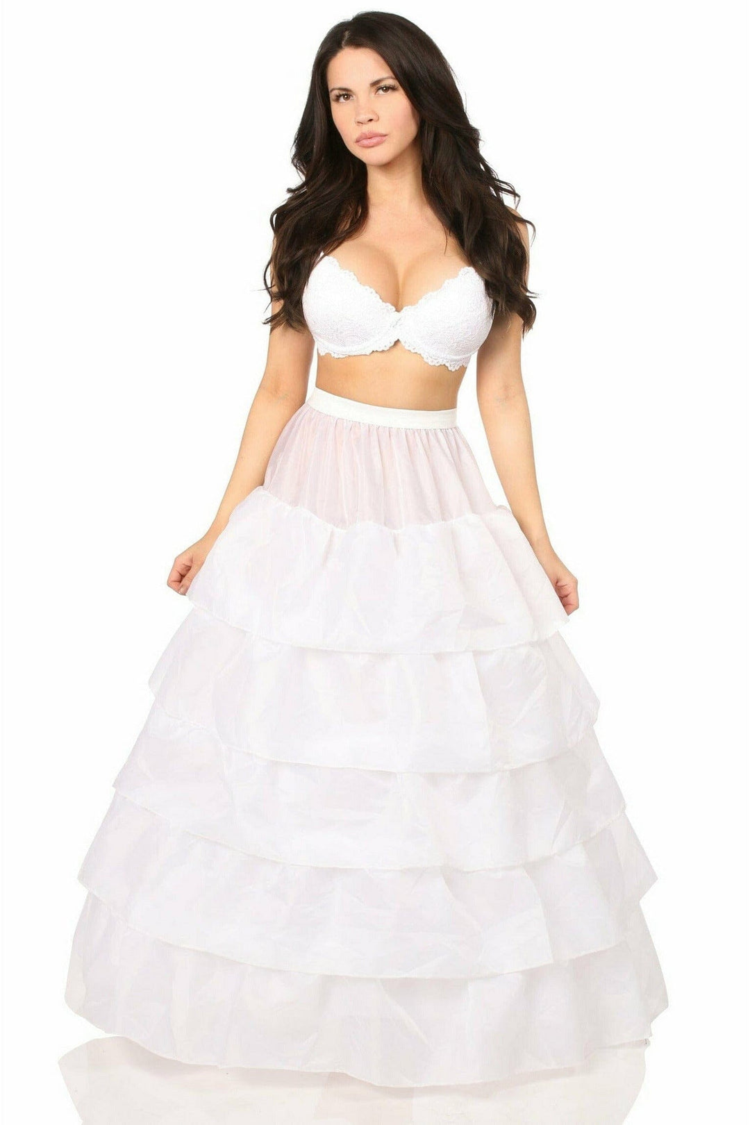 White Hoop Skirt-Mini Skirts-SEXYSHOES.COM