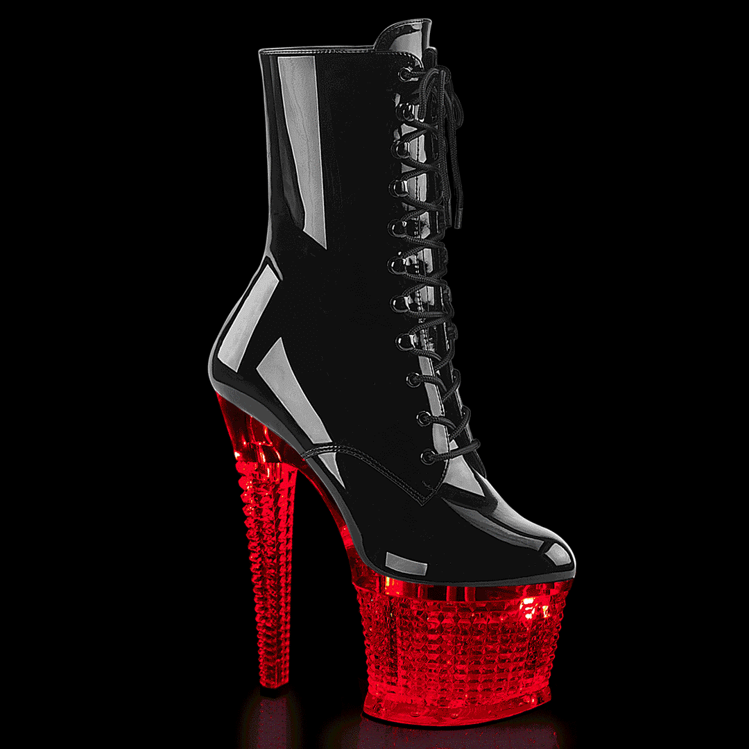 Pleaser  FLASHDANCE-1020SPEC Ankle Boot in Black Patent from SexyShoes.com