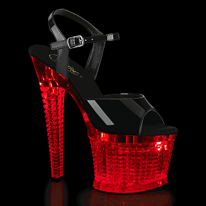 Pleaser  FLASHDANCE-709SPEC Sandal in Black Patent from SexyShoes.com
