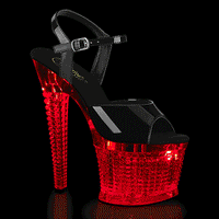 Pleaser  FLASHDANCE-709SPEC Sandal in Black Patent from SexyShoes.com