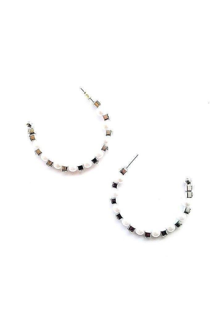 2" Hoop Earrings-White-Desire Fashions-White-Body Jewelry-SEXYSHOES.COM