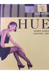 Kayser Roth Hue Sheer Stripe Control Top Pantyhose in CREAM  from SexyShoes.com